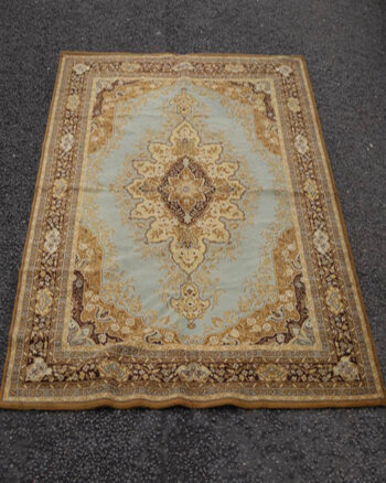Large Oriental Wool Rug with Intricate Vintage Retro Floral Design – MR01