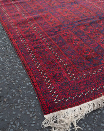 Fine Hand Woven Turkmen Wool Carpet Red and Blue – MR07