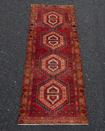 Northern Iran Wool Runner Rug with Geometric Medallions – MR14