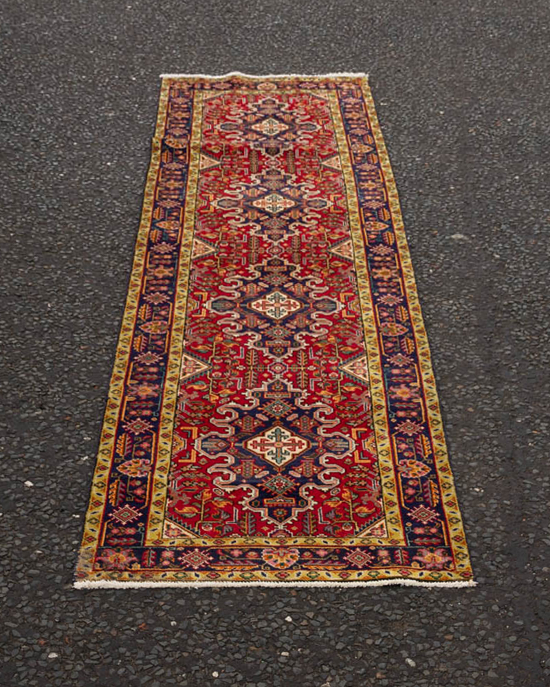 Vintage Persian Tabriz Wool Runner with Medallion Design – MR15