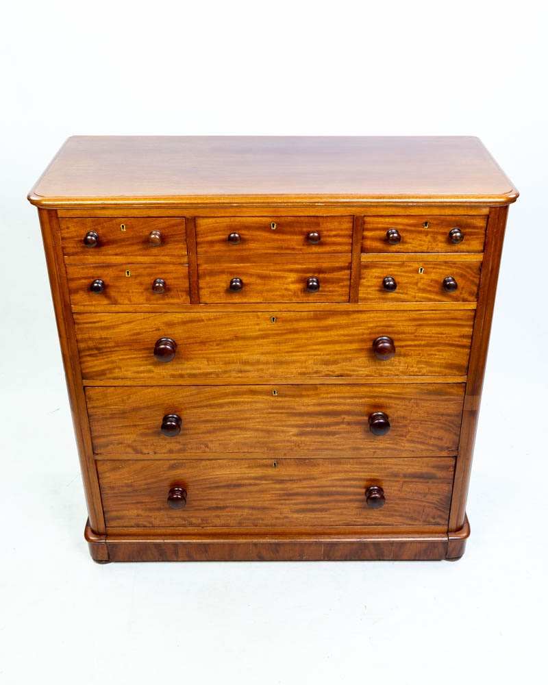 Antique Mahogany Chest of Drawers with Brass Handles