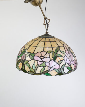 Tiffany Style Stained Glass Ceiling Light with Floral Design