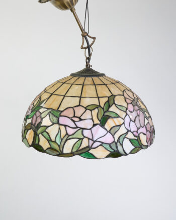 Tiffany Style Stained Glass Ceiling Light with Floral Design