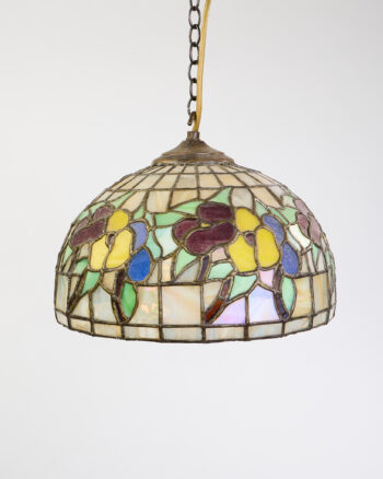 Art Nouveau Stained Glass Light with Floral Design