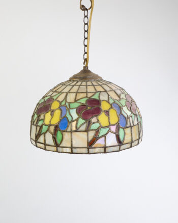 Art Nouveau Stained Glass Light with Floral Design