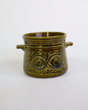 Retro Ellgreave Pottery Saxony Glazed Green Pot