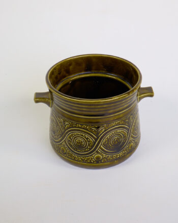 Retro Ellgreave Pottery Saxony Glazed Green Pot