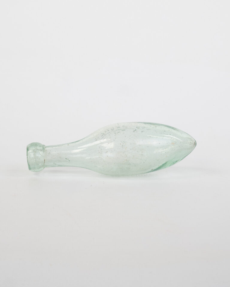 Vintage Torpedo Shaped Glass Bottle W Lant & co