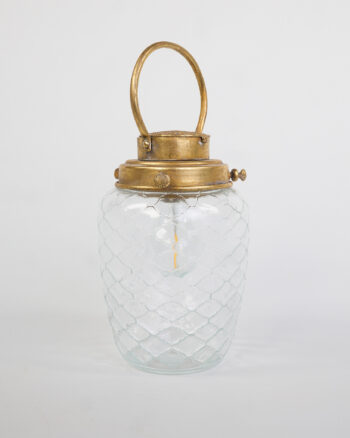 Glass and Metal Lantern with Handle
