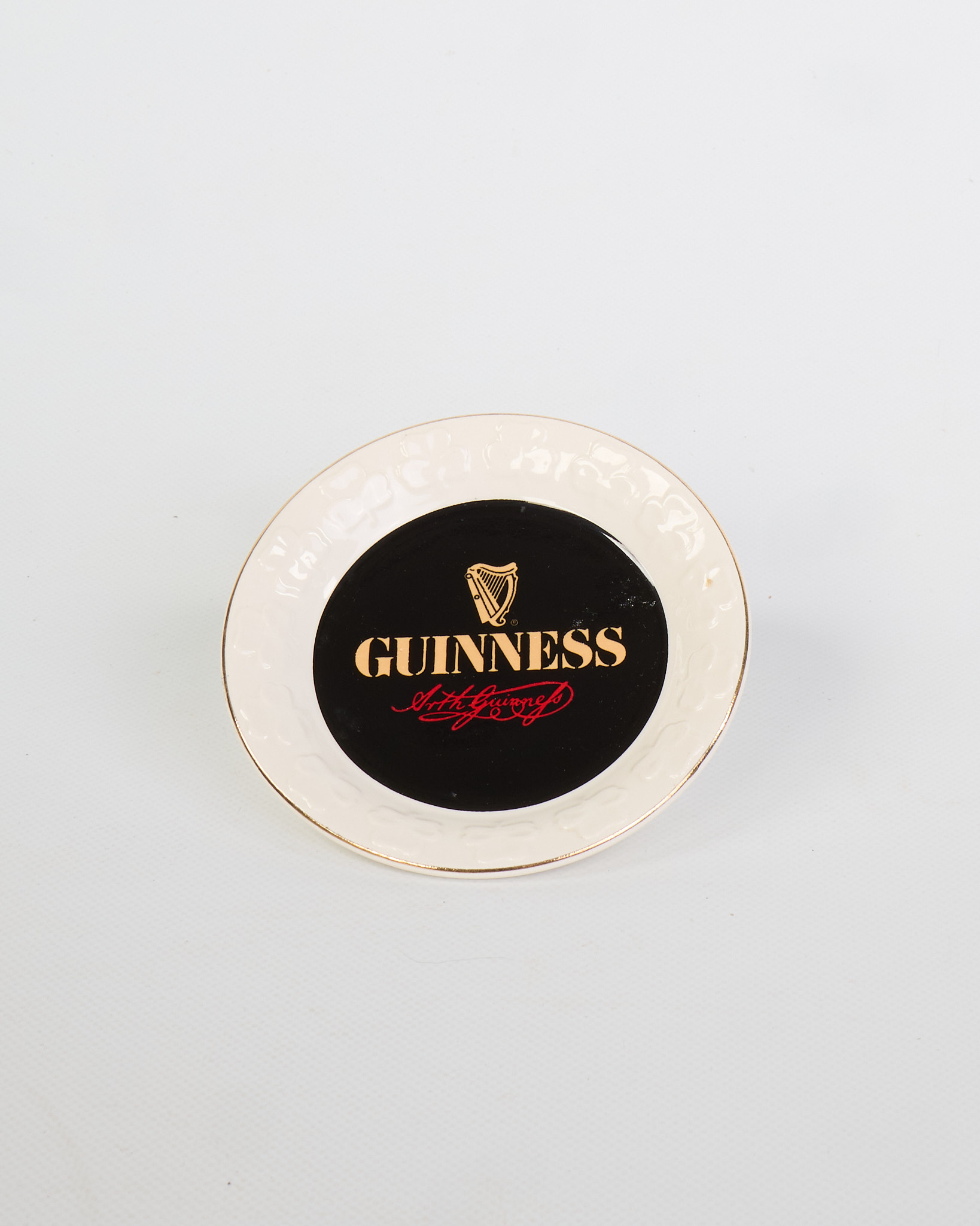 Guinness Carrigaline Pottery Ceramic Dish with Gold Trim