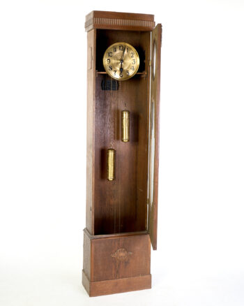 Vintage Oak Grandfather Clock with Brass Details