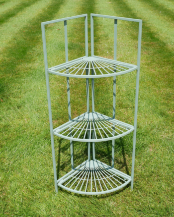 Green Metal 3-Tier Corner Display Shelf