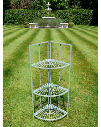 Green Metal 3-Tier Corner Display Shelf
