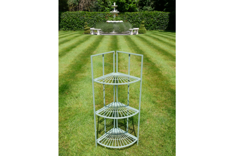 Green Metal 3-Tier Corner Display Shelf
