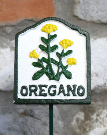 Cast Iron Oregano Garden Sign with Metal Stake
