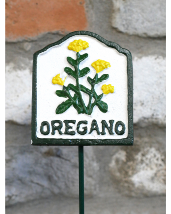 Cast Iron Oregano Garden Sign with Metal Stake