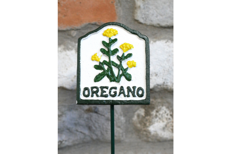 Cast Iron Oregano Garden Sign with Metal Stake