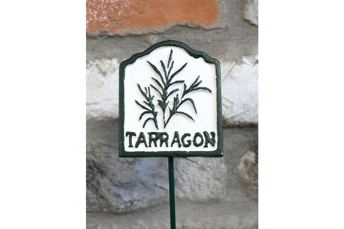 Cast Iron Tarragon Herb Garden Marker