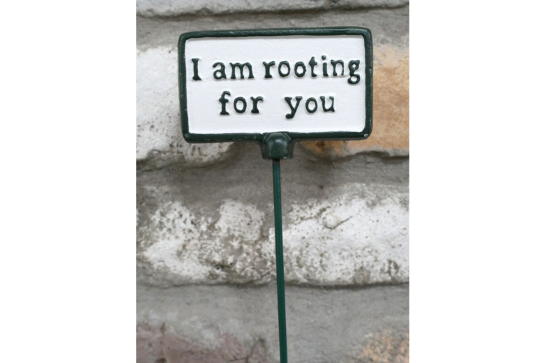 Cast Iron Garden Sign 'I am rooting for you'