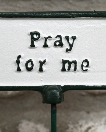 Cast Iron ‘Pray for Me’ Garden Stake Sign