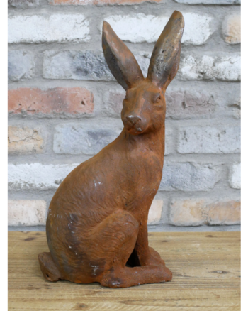 Cast Iron Rustic Rabbit Garden Statue