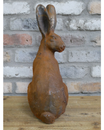 Cast Iron Rustic Rabbit Garden Statue