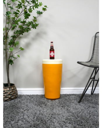 Retro Beer Pint Shaped Side Table with Cream Foam Top