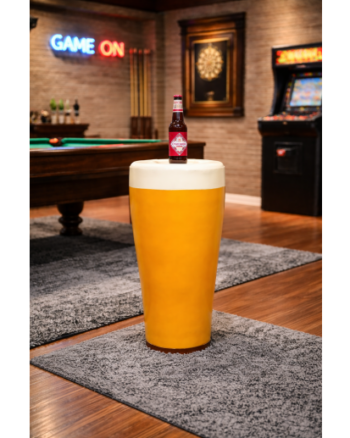 Retro Beer Pint Shaped Side Table with Cream Foam Top