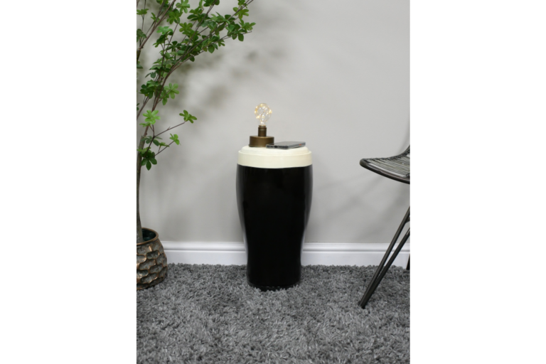 Pint of Stout Side Table with Cream Head Finish