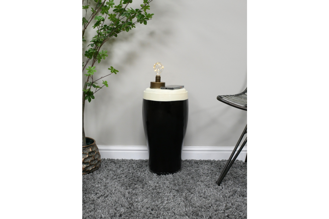 Pint of Stout Side Table with Cream Head Finish