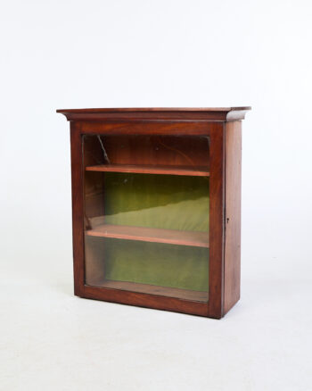Antique Mahogany Wall Mounted Display Cabinet with Glass Door