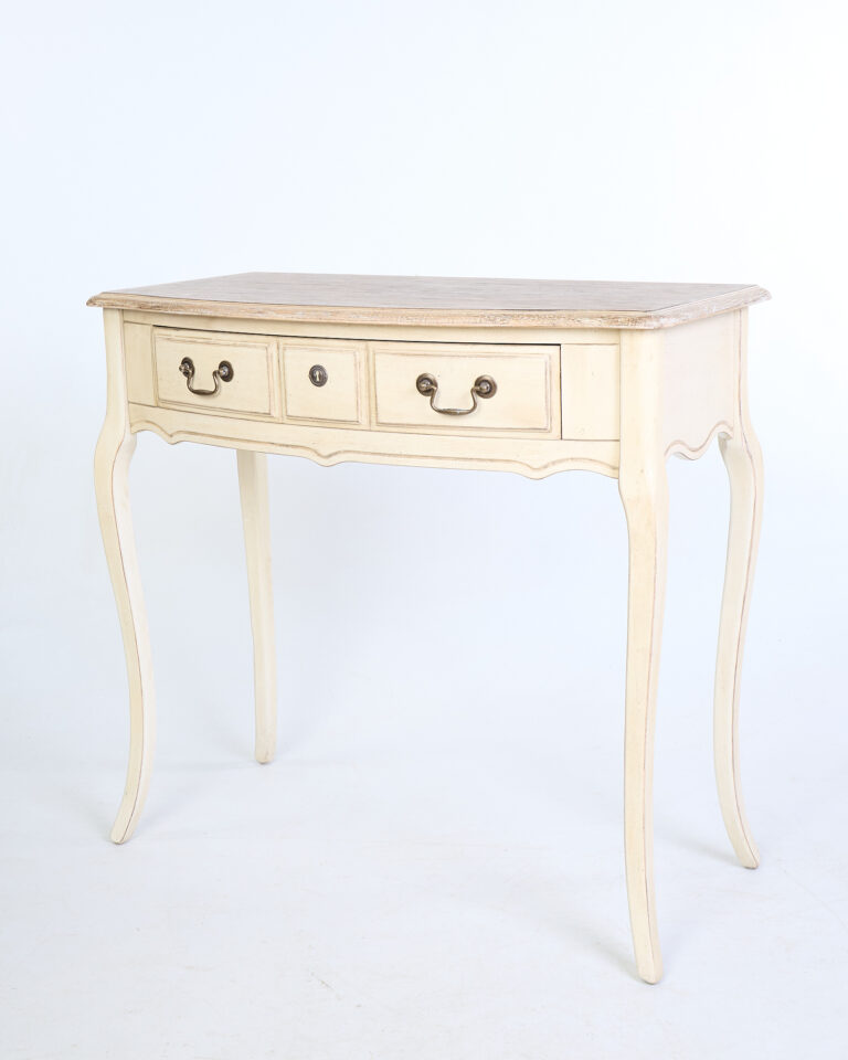 Cream Wooden Console Table with Cabriole Legs