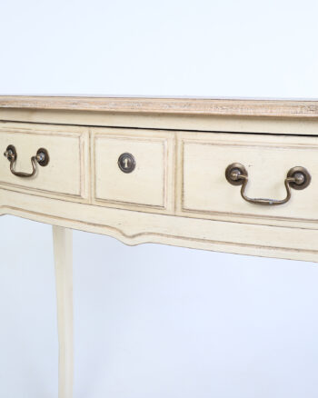 Cream Wooden Console Table with Cabriole Legs