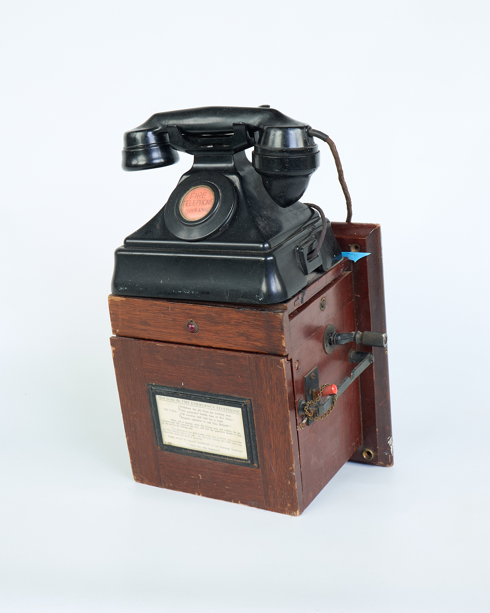 Vintage Fire Emergency Telephone with Crank Handle