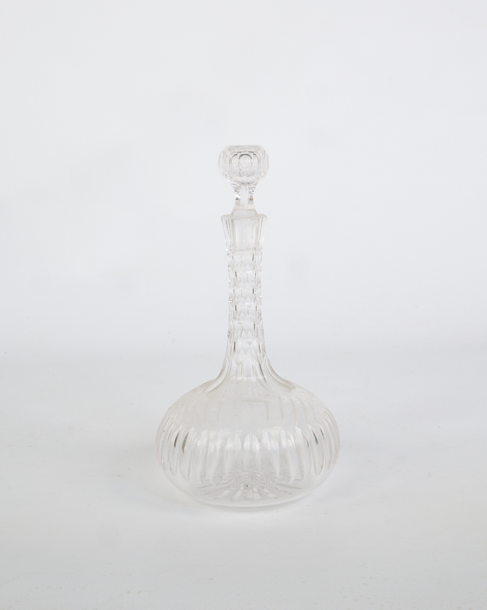 Vintage Clear Glass Decanter with Stopper