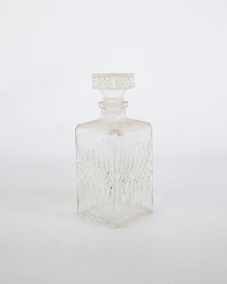 Vintage Clear Glass Decanter with Stopper