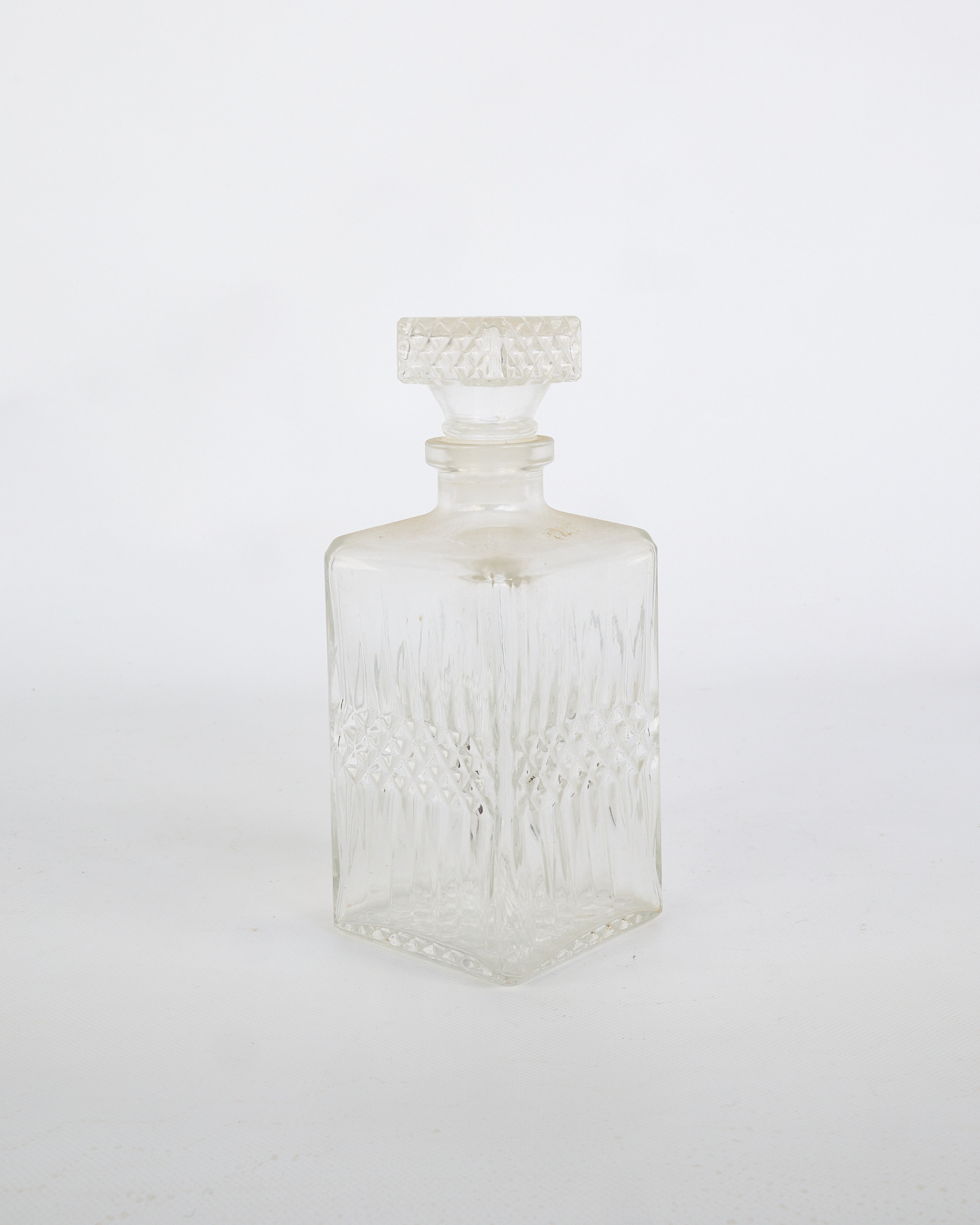 Vintage Clear Glass Decanter with Stopper