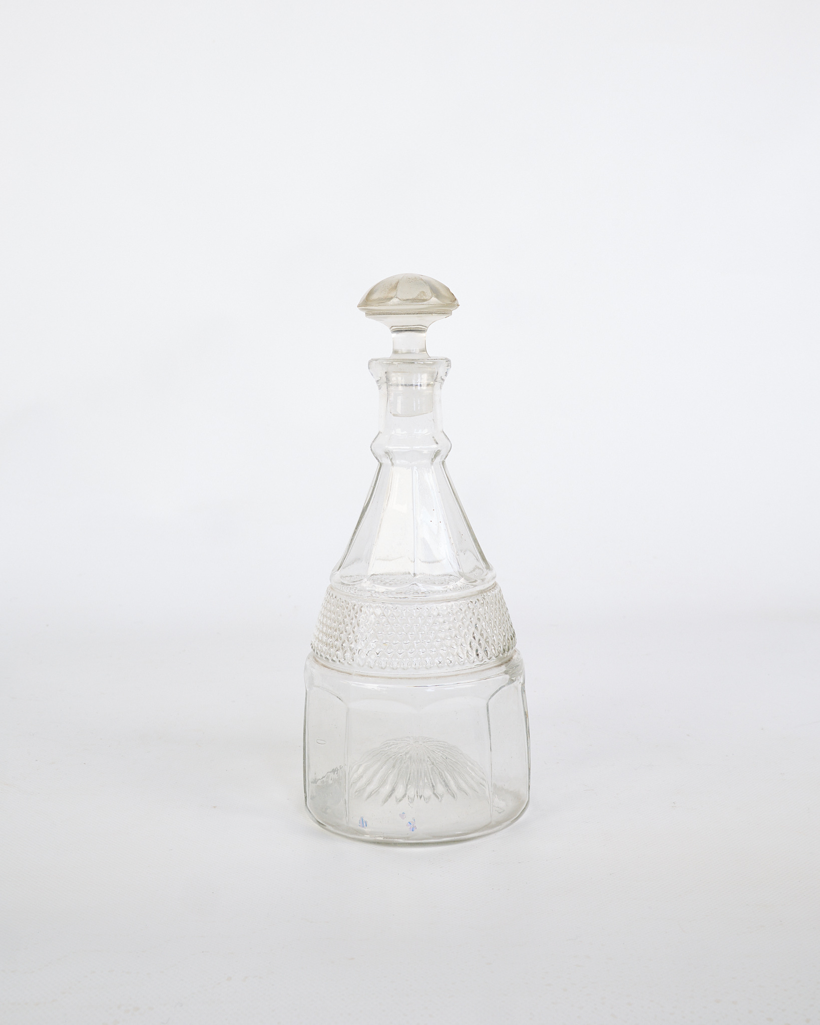 Vintage Pressed Glass Decanter with Stopper