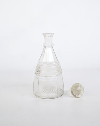 Vintage Pressed Glass Decanter with Stopper