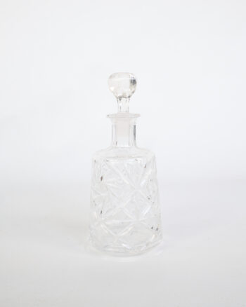Crystal Decanter with Geometric Cut Glass Design