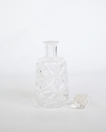 Crystal Decanter with Geometric Cut Glass Design
