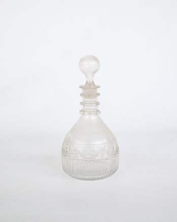 Vintage Clear Glass Decanter with Stopper