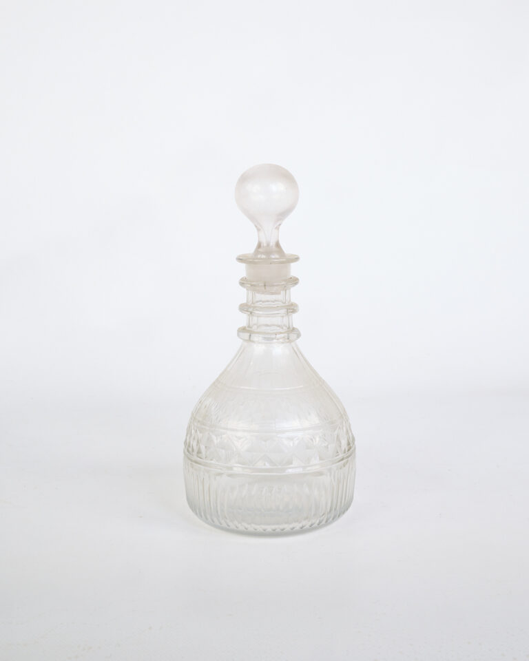 Vintage Clear Glass Decanter with Stopper