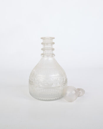 Vintage Clear Glass Decanter with Stopper