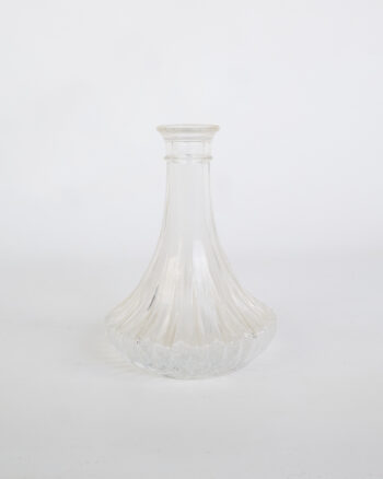 Clear Glass Decanter with Ribbed Base
