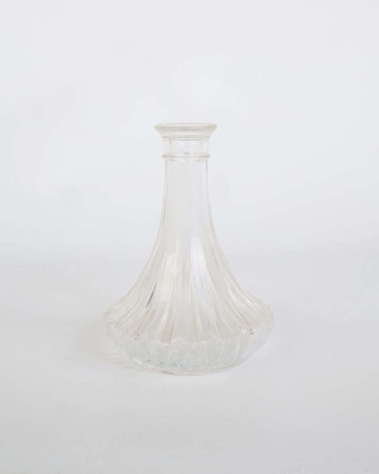 Clear Glass Decanter with Ribbed Base
