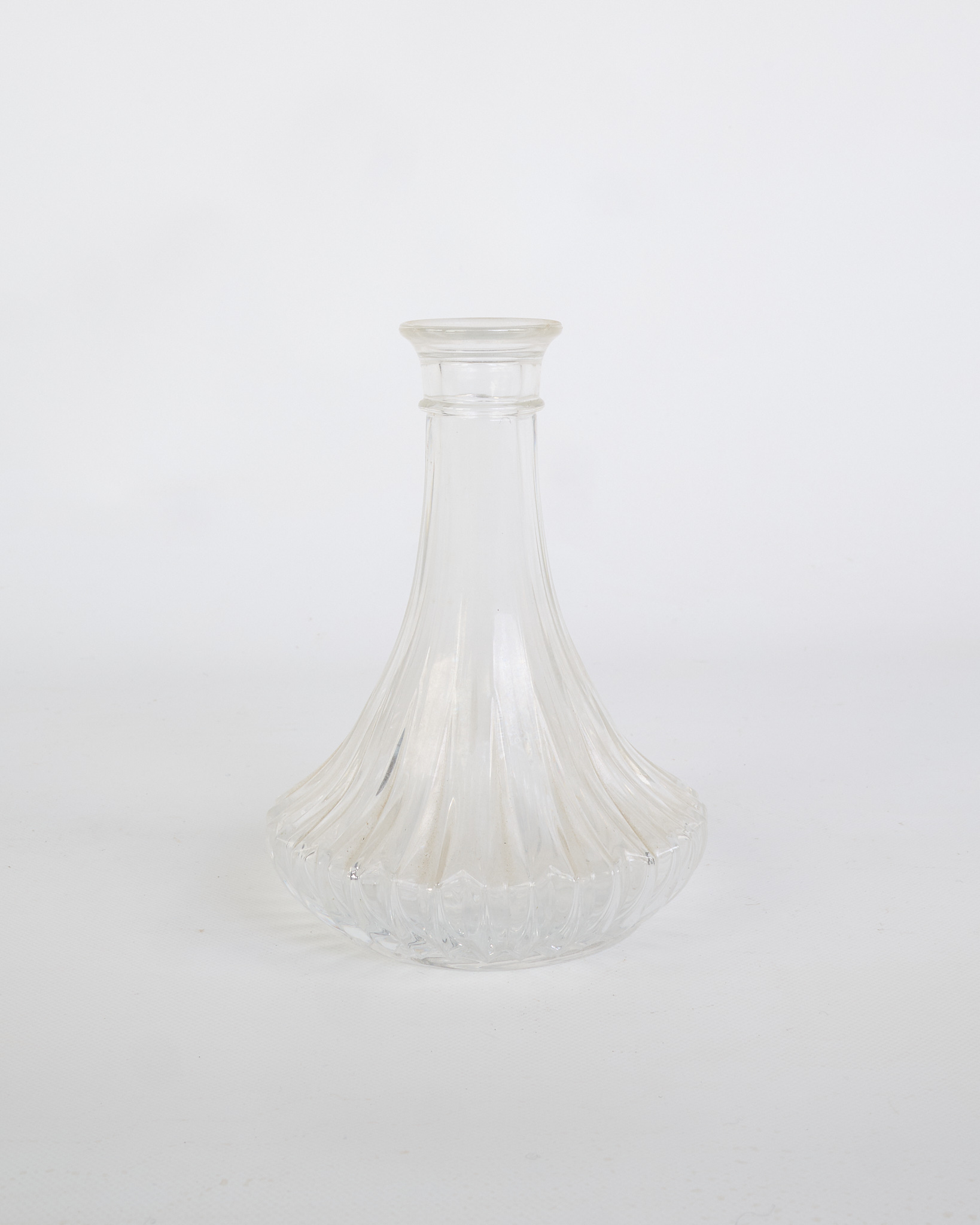 Clear Glass Decanter with Ribbed Base