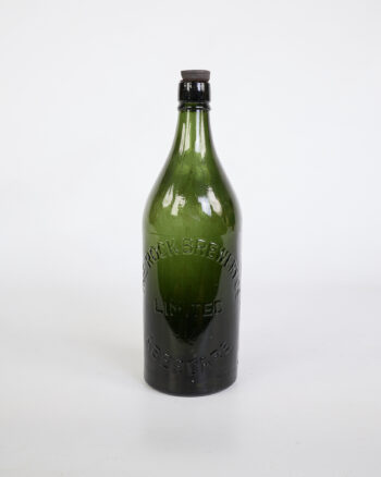 Vintage Rock Brewery Glass Bottle with Embossed Logo