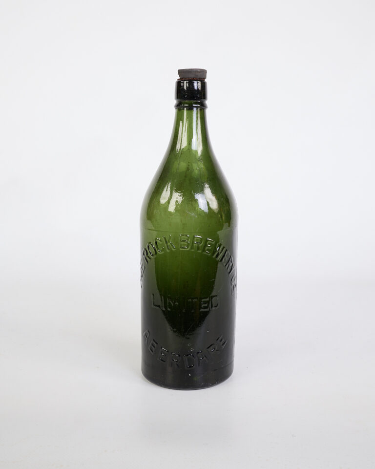Vintage Rock Brewery Glass Bottle with Embossed Logo
