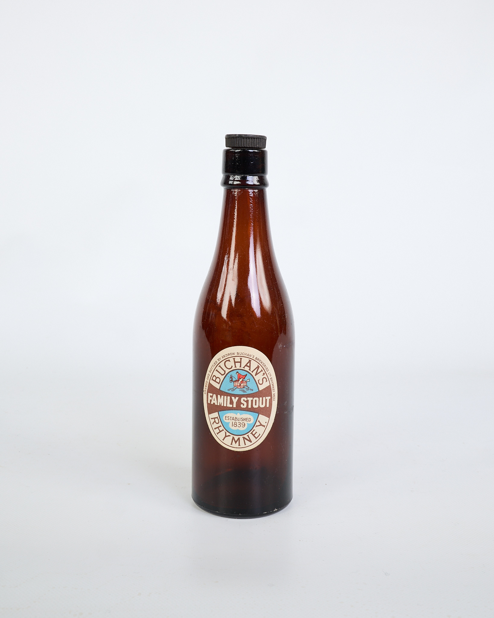 Vintage Buchan’s Family Stout Glass Beer Bottle with Label